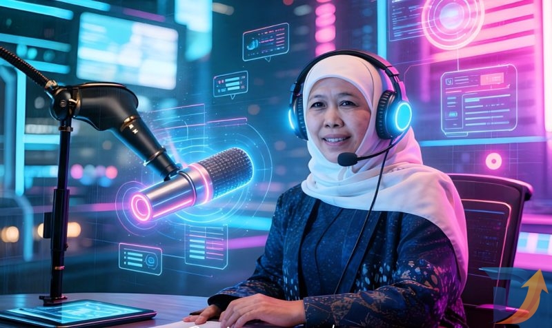 Peringatan Hari Radio Sedunia 2026, Khofifah Soroti Tantangan AI dalam Dunia Penyiaran. (Foto : Adpim For Digitaljatim.com)