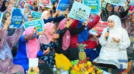 Gubernur Jawa Timur Khofifah Indar Parawansa menghadiri gelaran tradisi Megengan yang diawali dengan istigasah, zikir dan selawat di Masjid Al Akbar Surabaya.(Foto : Adpim For Digitaljatim.com)