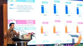 Wakil Gubenur Jawa Timur Emil Elestianto Dardak memberikan materi kepada 60 peserta PKN II di Kantor Badan Pengembangan Sumber Daya Manusia (BPSDM) Provinsi Jawa Timur, Surabaya. (Foto: Adpim For digitalJatim)