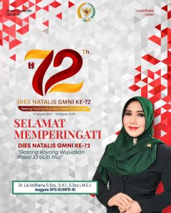 Momentum Dies Natalis GMNI ke-72, Lia Istifhama Ajak Perkuat Nilai Gotong Royong