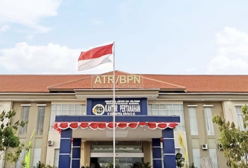 Tampak gedung ATR/BPN Kabupaten Sidoarjo. (Foto: Istimewa)
