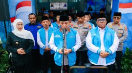 Gubernur Jawa Timur Khofifah Indar Parawansa mendampingi Kapolri Jenderal Listyo Sigit Prabowo menghadiri kegiatan Silaturahmi dan Safari Ramadan bersama Konfederasi Serikat Pekerja Seluruh Indonesia (KSPSI) Jawa Timur di Surabaya. (Foto: Adpim For DigitalJatim)