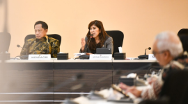 Menteri Komunikasi dan Digital (Menkomdigi) Meutya Hafid dalam Rapat Koordinasi Tingkat Menteri Sinkronisasi, Koordinasi, dan Pengendalian (SKP) Pencegahan dan Penanganan Masalah Kesehatan Jiwa Anak dan Remaja di Kantor Kementerian Koordinator Pembangunan Manusia dan Kebudayaan (Kemenko PMK), Jakarta Pusat. (Foto: Istimewa)