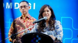 Menkomdigi Meutya Hafid menyampaikan keterangan kepada awak media di Kantor Kementerian Komdigi, Jakarta Pusat.