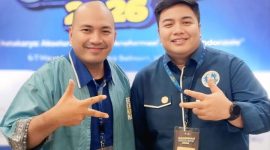 Sub Sektor Seni Musik DPD Gekraf Jawa Timur Andrew Nababan bersama Ketua Umum DPP Gekrafs Kawendra Lukistian. (Foto: Istimewa)