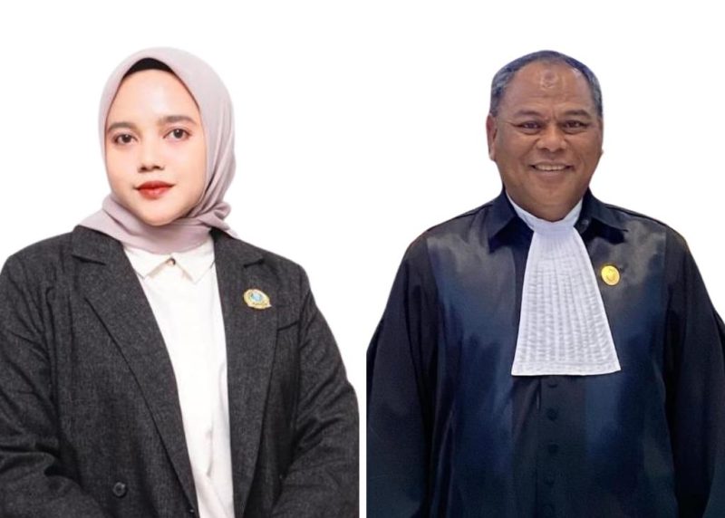 Advokat Muda dan Wakil Ketua PC Tidar Sidoarjo Vitriana Krisna Maharani (kiri) dan Advokat sekaligus Ketua Dewan Pembina Partai Gerindra Sidoarjo Rahmat Muhajirin (kanan). 