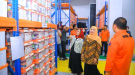 Gubernur Jawa Timur Khofifah Indar Parawansa meresmikan Gedung Gerha Majapahit dan Gedung Olahraga Badan Penanggulangan Bencana Daerah (BPBD) Provinsi Jawa Timur di Kantor BPBD Jatim, Kabupaten Sidoarjo. (Foto: Adpim For Digitaljatim)