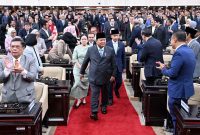 Presiden Prabowo menghadiri Rapat Paripurna DPR RI di Gedung Nusantara MPR/DPR/DPD RI, Jakarta. (BPMI Setpres).