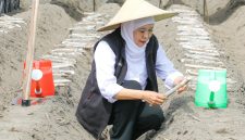 Gubernur Jawa Timur Khofifah Indar Parawansa memimpin kegiatan taman tebu perdana dalam rangka program bongkar ratoon serentak di Desa Ngletih, Kecamatan Kandat, Kabupaten Kediri. (Foto: Adpim For DigitalJatim)