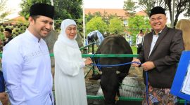 Gubernur Jawa Timur Khofifah Indar Parawansa dan Wakil Gubernur Jawa Timur Emil Elestianto Dardak melaksanakan Salat Idul Adha 10 Dzulhijjah 1447 H di Masjid Nasional Al Akbar Surabaya. (Foto: Adpim For DigitalJatim)