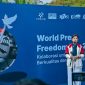 Menkomdigi Meutya Hafid memberikan sambutan dalam Peringatan Hari Kebebasan Pers Sedunia 2026 di Car Free Day Jenderal Sudirman, Jakarta Pusat. (Foto: Istimewa)
