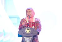 Gubernur Khofifah saat membuka Musyawarah Kerja Nasional (Mukernas) Gereja Pantekosta di Indonesia (GPdI) Tahun 2026 di Hotel Shangri-La Surabaya. (Foto: Adpim For DigitalJatim)