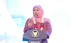Gubernur Khofifah saat membuka Musyawarah Kerja Nasional (Mukernas) Gereja Pantekosta di Indonesia (GPdI) Tahun 2026 di Hotel Shangri-La Surabaya. (Foto: Adpim For DigitalJatim)
