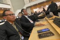 William Yani Wea dan Tonny Pangaribuan, delegasi KSPSI AGN di ILC 114 Jenewa, Swiss. (Foto: KSPSI-AGN)