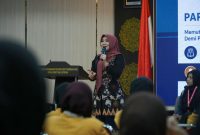 Anggota DPD RI Dr. Hj. Lia Istifhama saat paparkan dalam Seminar Nasional Musyawarah Wilayah Ikatan Pelajar Muhammadiyah (IPM) Jawa Timur di BBPPMPV BOE Malang. (Dok. Istimewa)