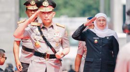 Peringatan Hari Bhayangkara ke-80, Gubernur Khofifah Ajak Polri Terus Tingkatkan Pelayanan Humanis kepada Masyarakat. (Foto: Adpim For DigitalJatim)