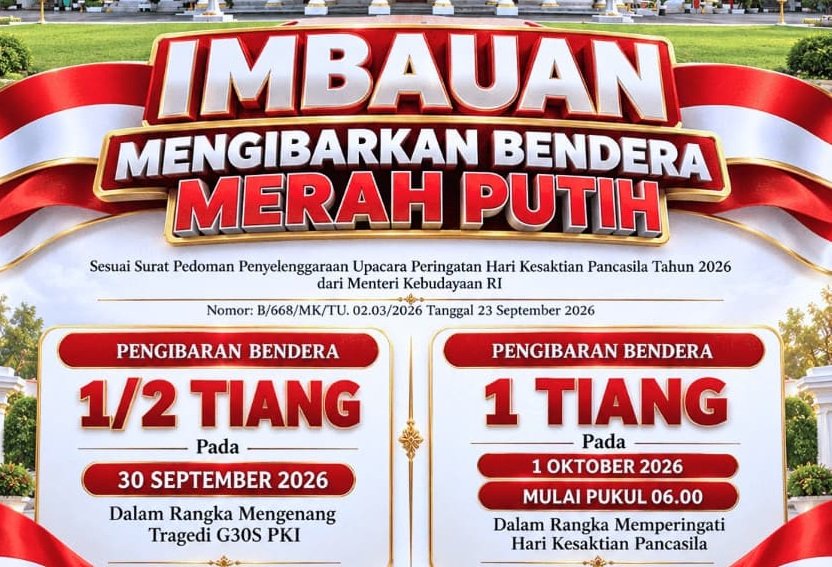Kenang G30S, Gubernur Khofifah Imbau Warga Jatim Kibarkan Bendera Setengah Tiang