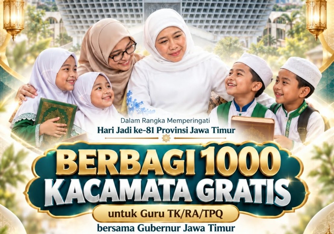 Jelang Hari Jadi ke-81 Jatim, Gubernur Khofifah dan BAZNAS Siapkan 1.000 Kacamata Gratis